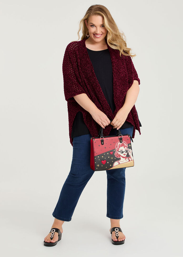 Rockabilly Shoulder Bag, BLACK/RED, hi-res