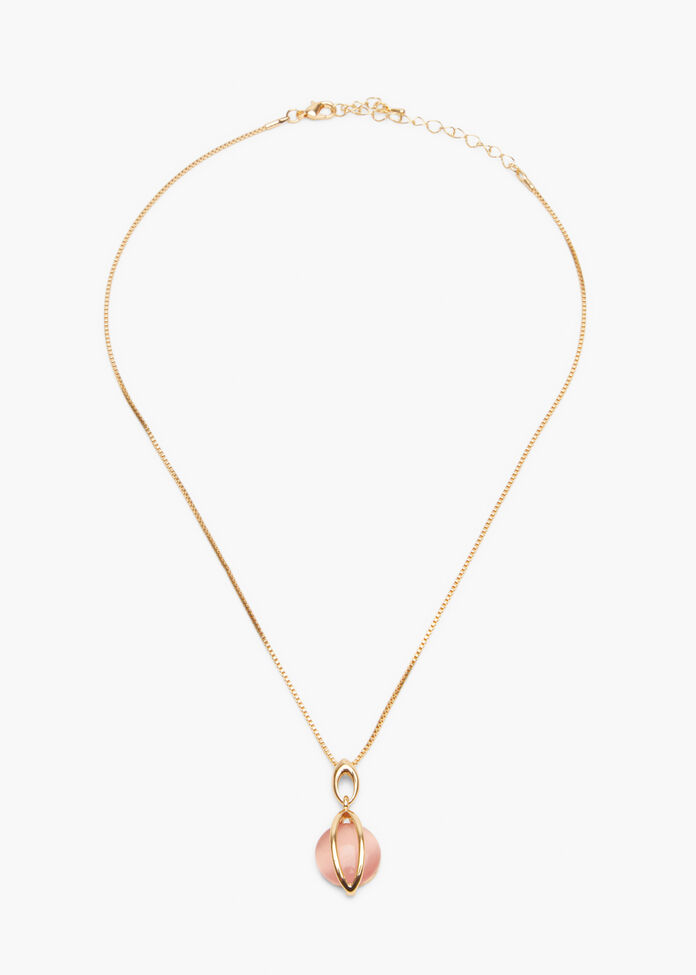 Circle Necklace & Earring Set, BLUSH, hi-res