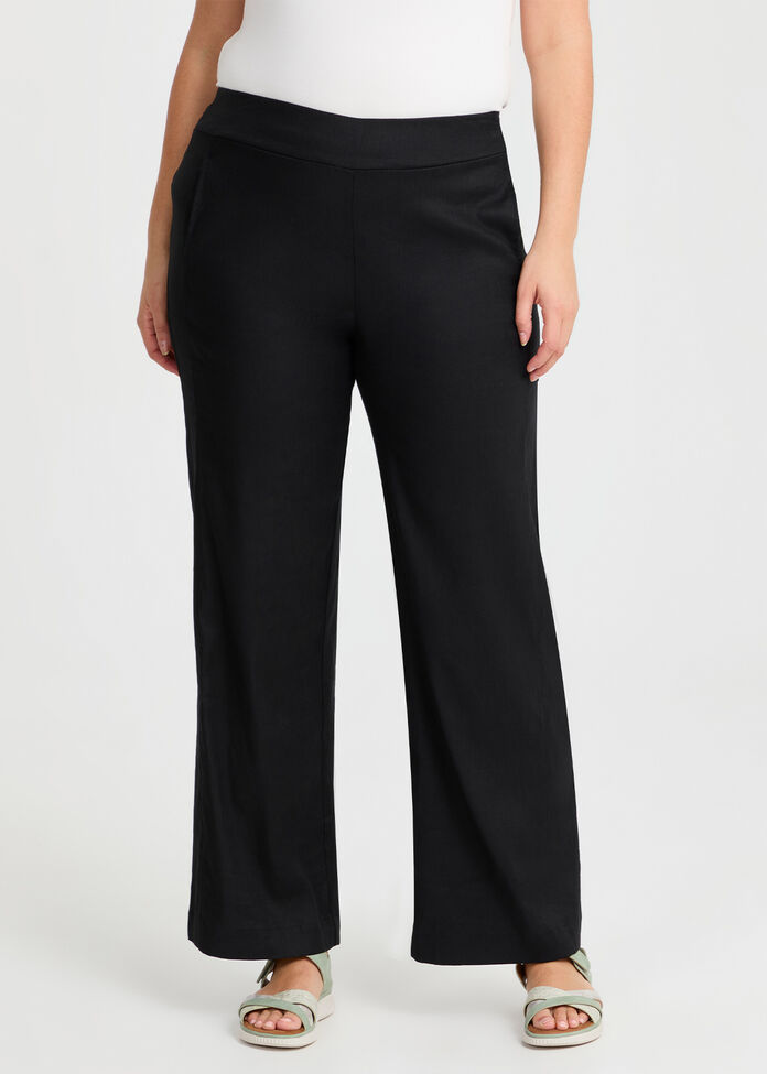 Tall Stretch Linen Bea Wide Pant, , hi-res