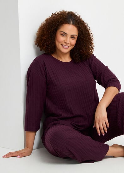 Plus Size Cosy Rib Lounge Top