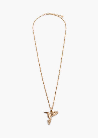 Pave Diamante Hummingbird Necklace