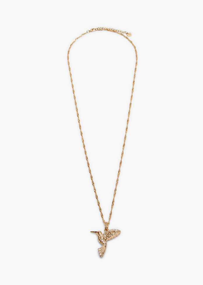 Pave Diamante Hummingbird Necklace, , hi-res
