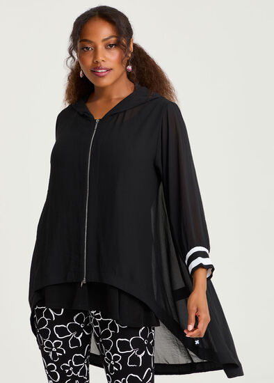 Plus Size Chiffon Kiri Zip Top