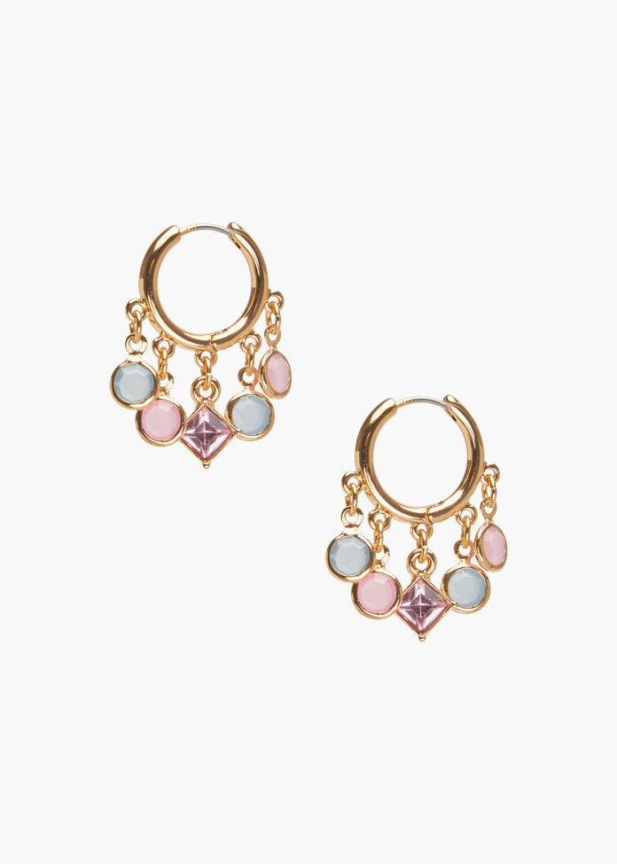 Crystal Hoop Earrings, , hi-res