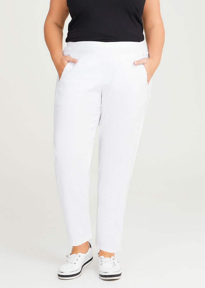 Amy Stretch Linen Lantern Pant, , hi-res