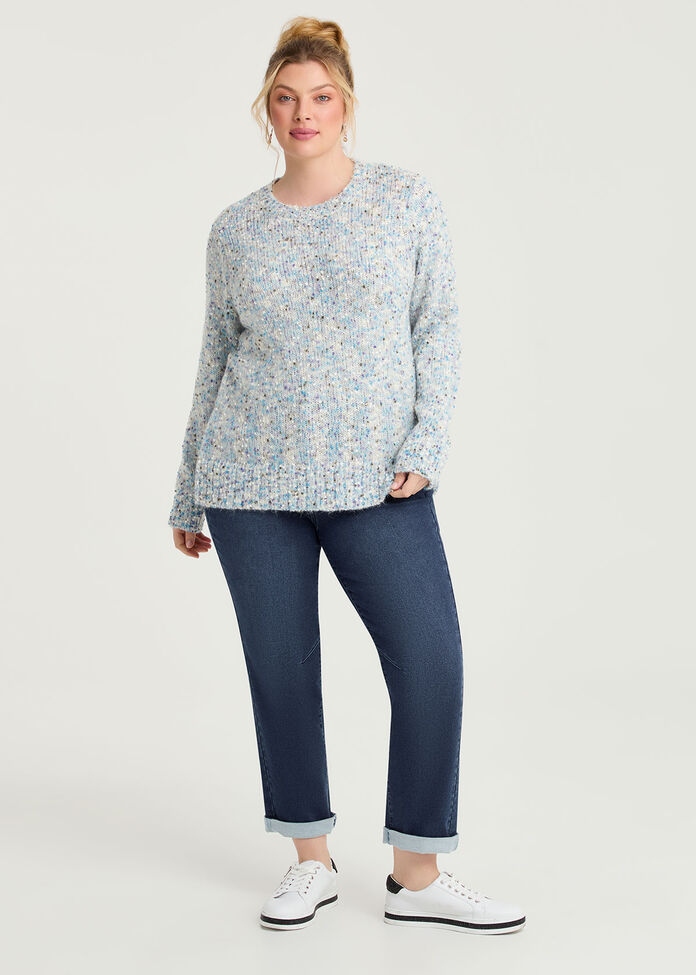 Fleck Knit Crew Neck Jumper, , hi-res