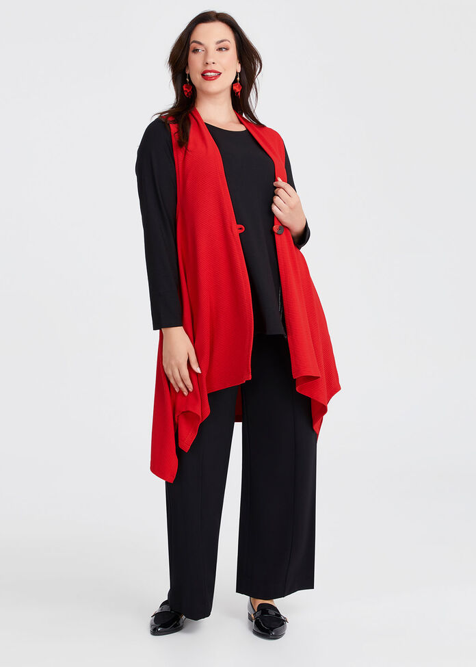 Ottoman Rib Swing Natural Vest, , hi-res