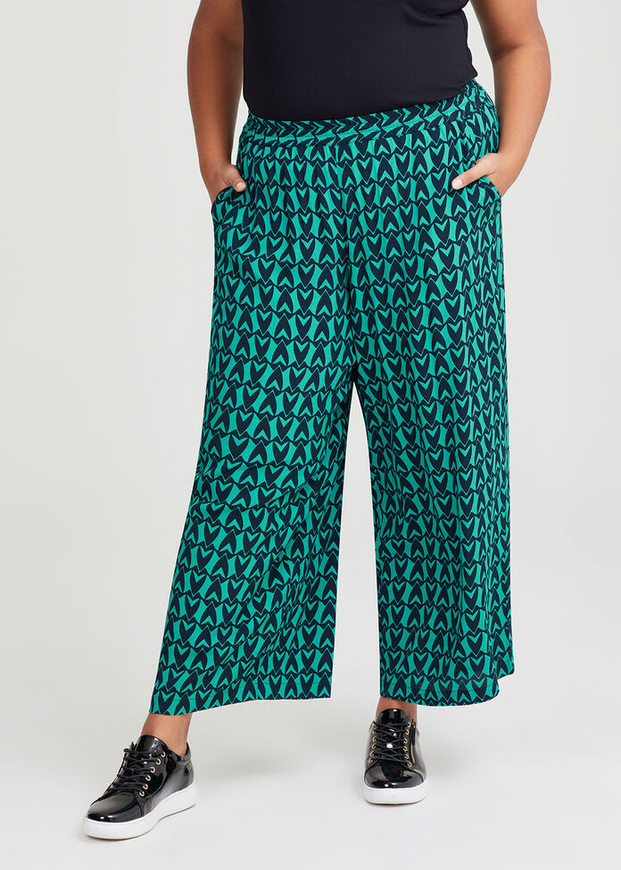 Natural Geo Print Wide Leg Pant, , hi-res