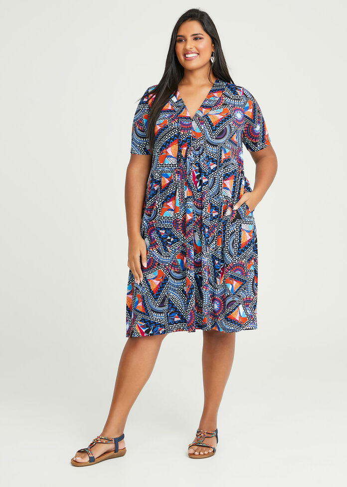 Shop Plus Size Summer Geo Vibe Dress in Multi | Taking Shape AU
