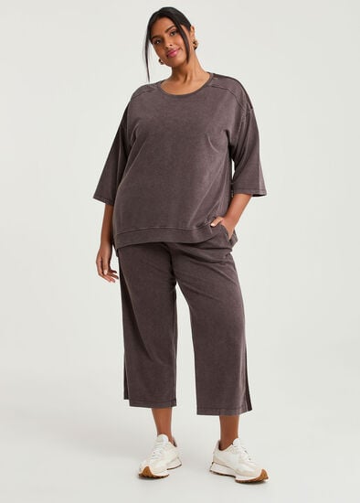 Plus Size Cotton Tape Crop Pant