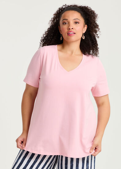 Plus Size Good Earth Australian Cotton V-neck T-shirt