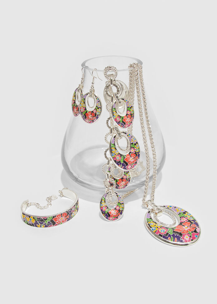 Enamel Floral Bracelet, , hi-res