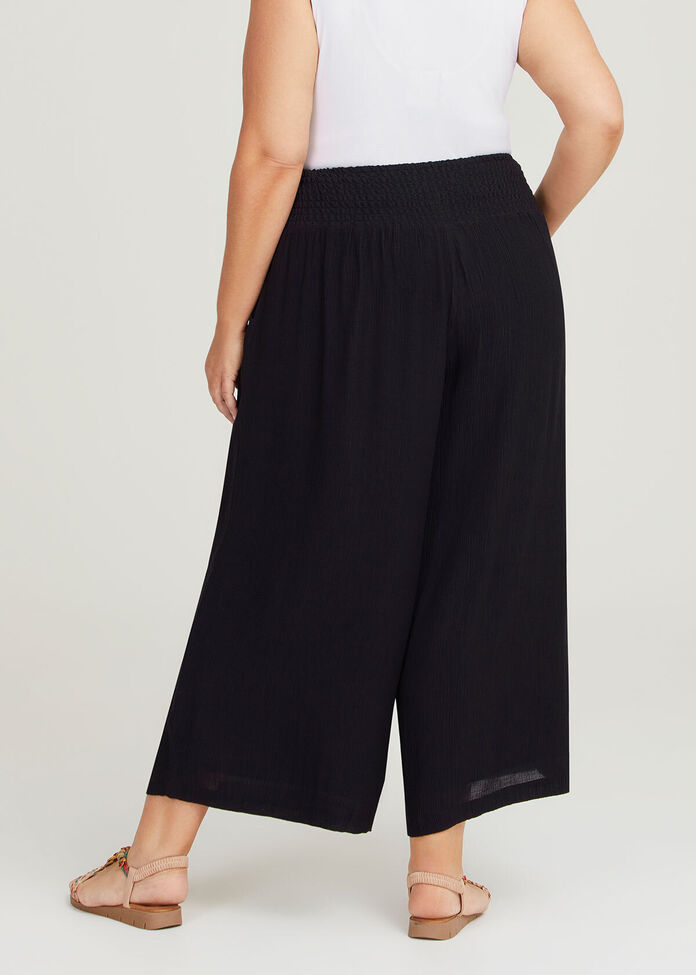 Shop Plus Size Shirred Waist Wide Leg Pant in Black | Taking Shape AU