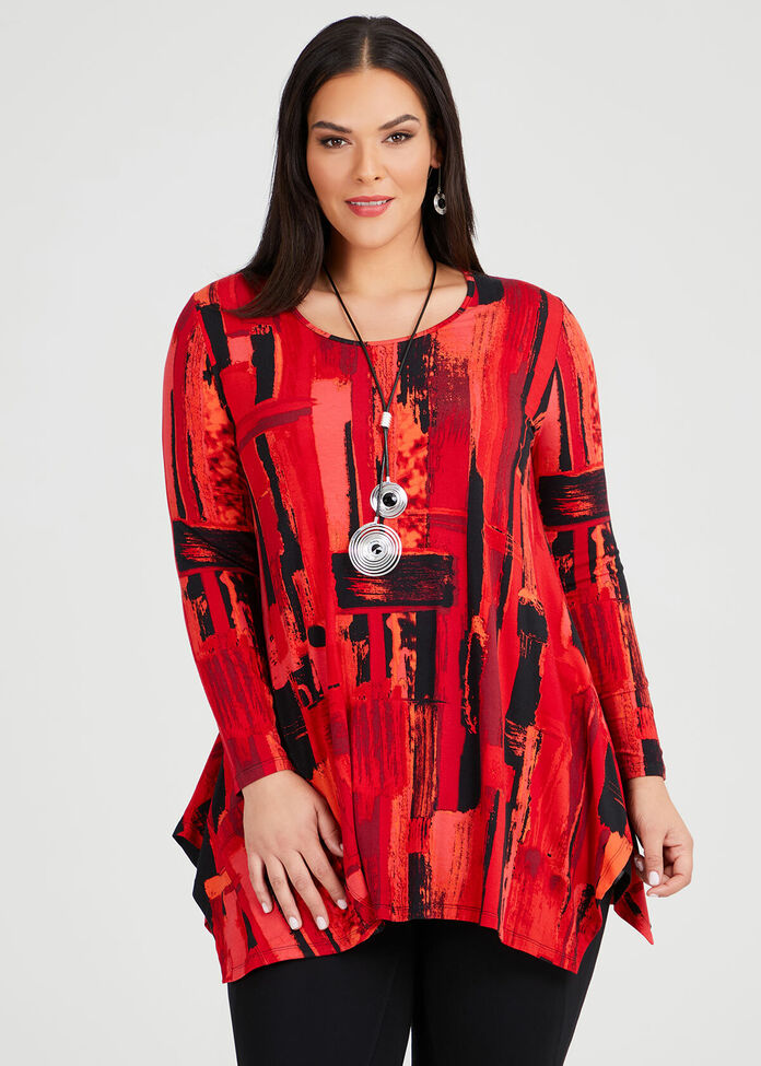 Bamboo Red Hue Top, , hi-res