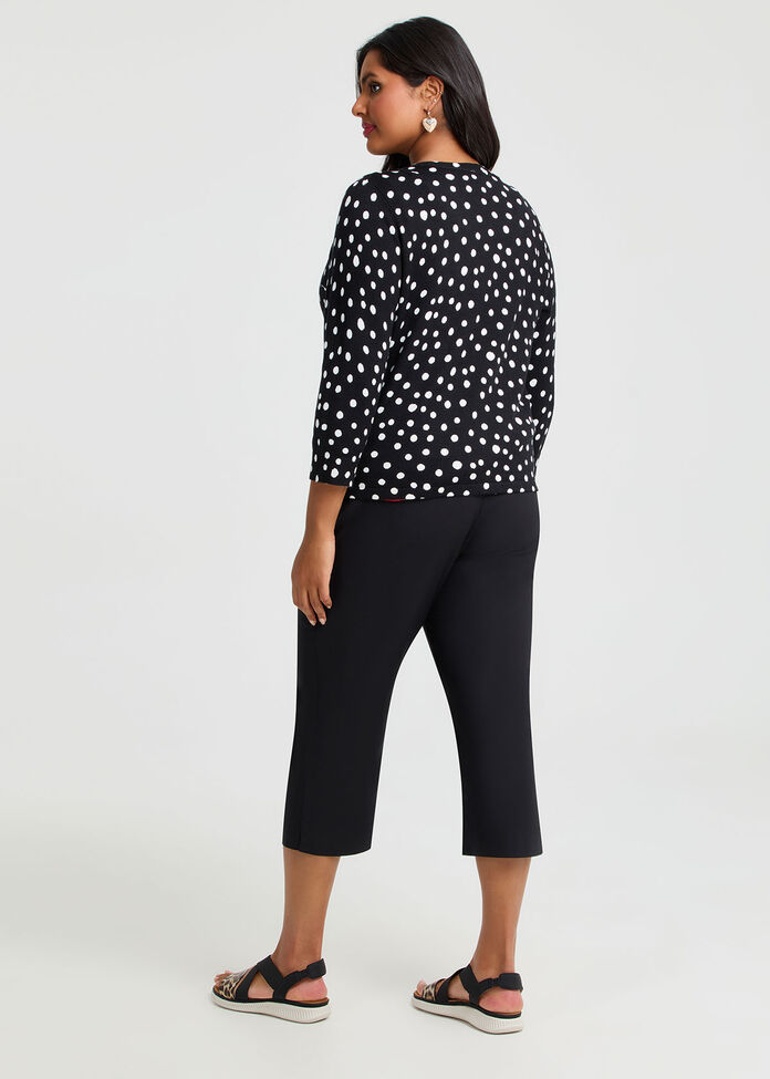 Polka Dot Natural Cardigan, BLACK/WHITE SPOT, hi-res