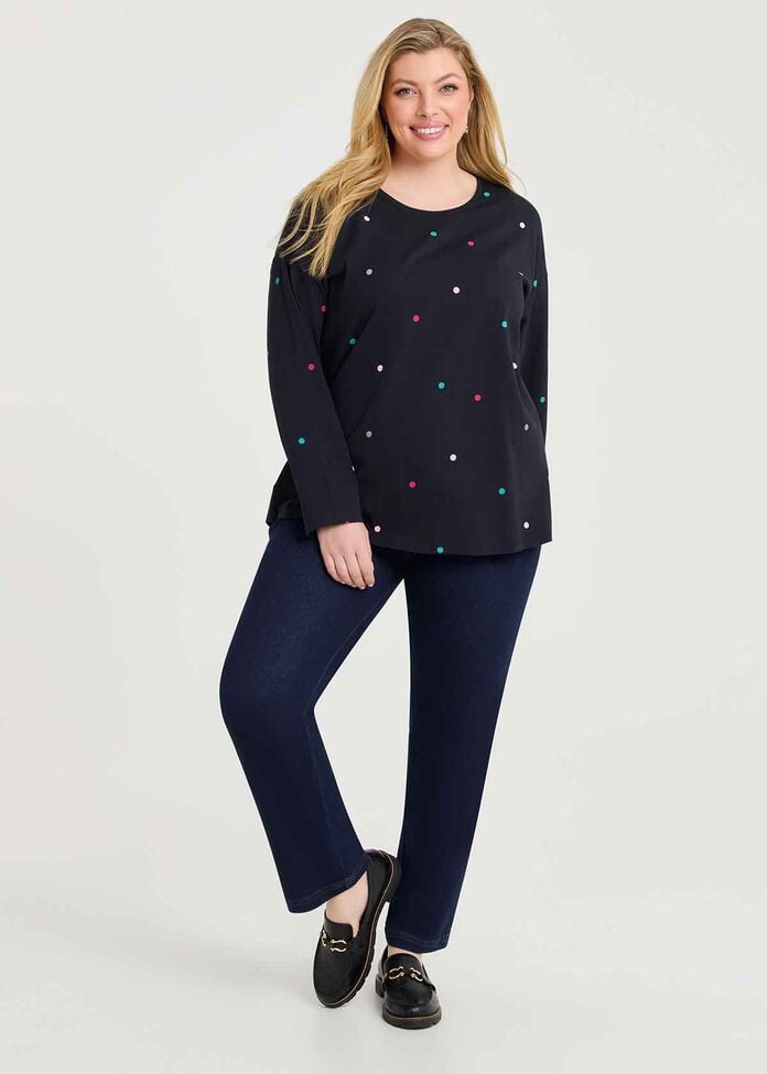 Cotton Multi Colour Spot Top, , hi-res