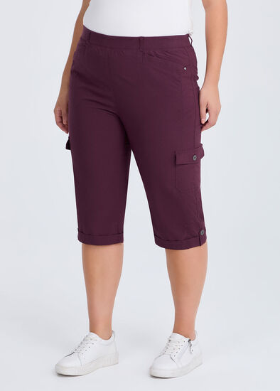 Plus Size Castaway Rib Cargo Crop Pant