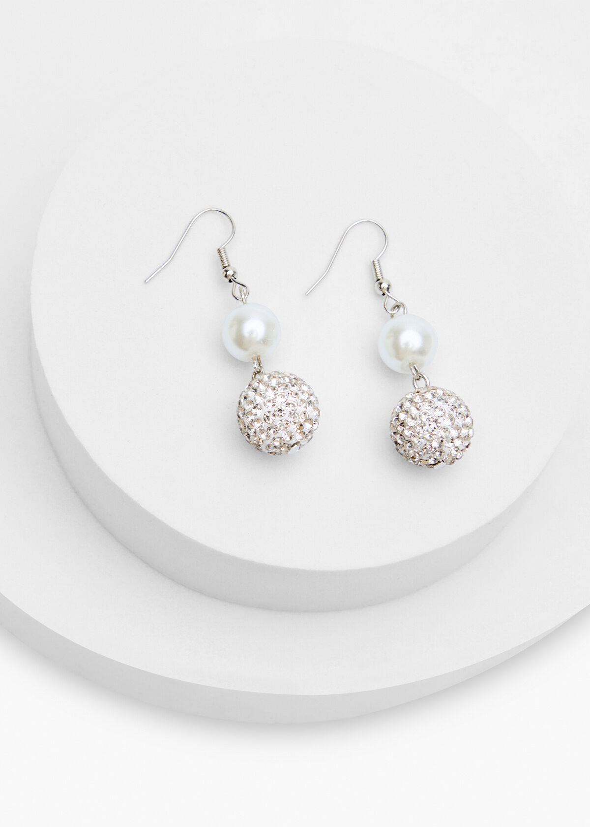 Pearl and diamante earrings online