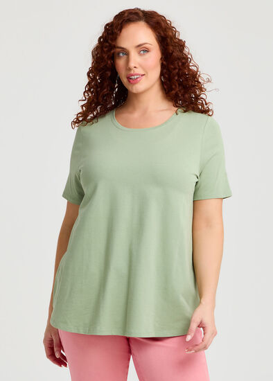Plus Size Good Earth Australian Cotton Crew Neck T-shirt