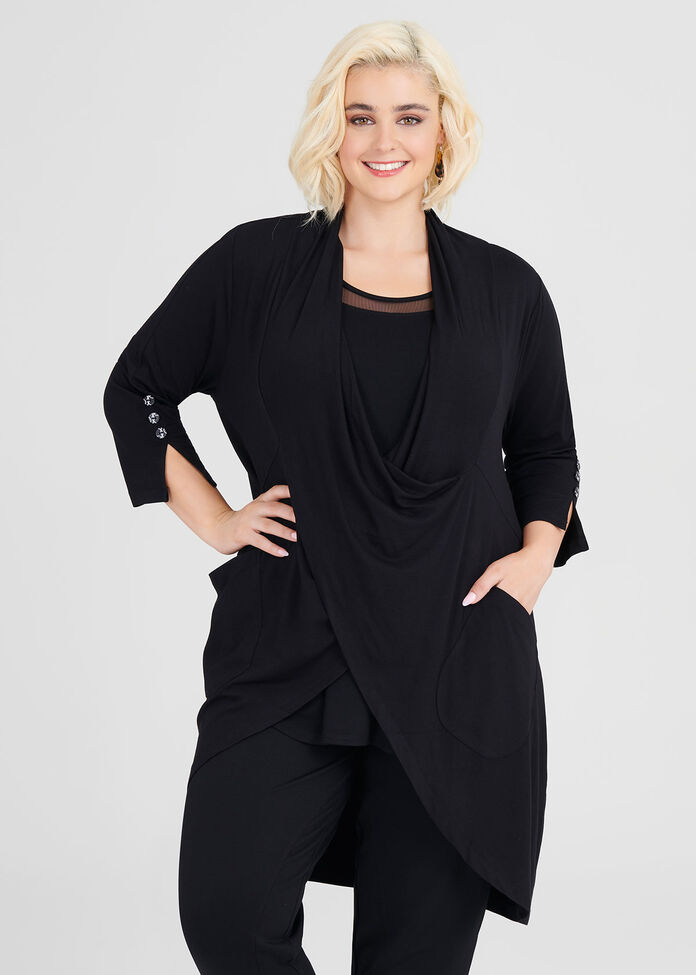 Shop Plus Size Ardor Natural Tunic in Black | Taking Shape AU