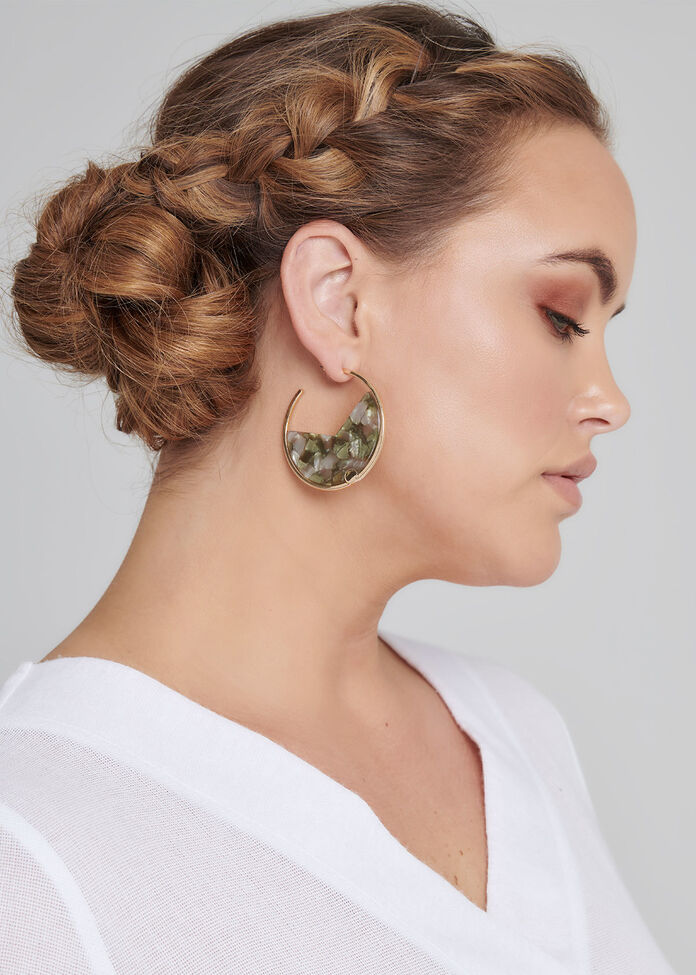 Chameleon Hoop Earrings, , hi-res