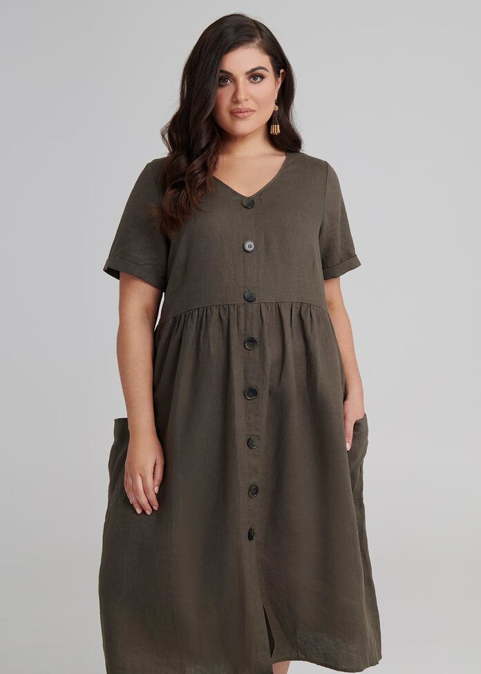 Savannah Linen Dress, , hi-res