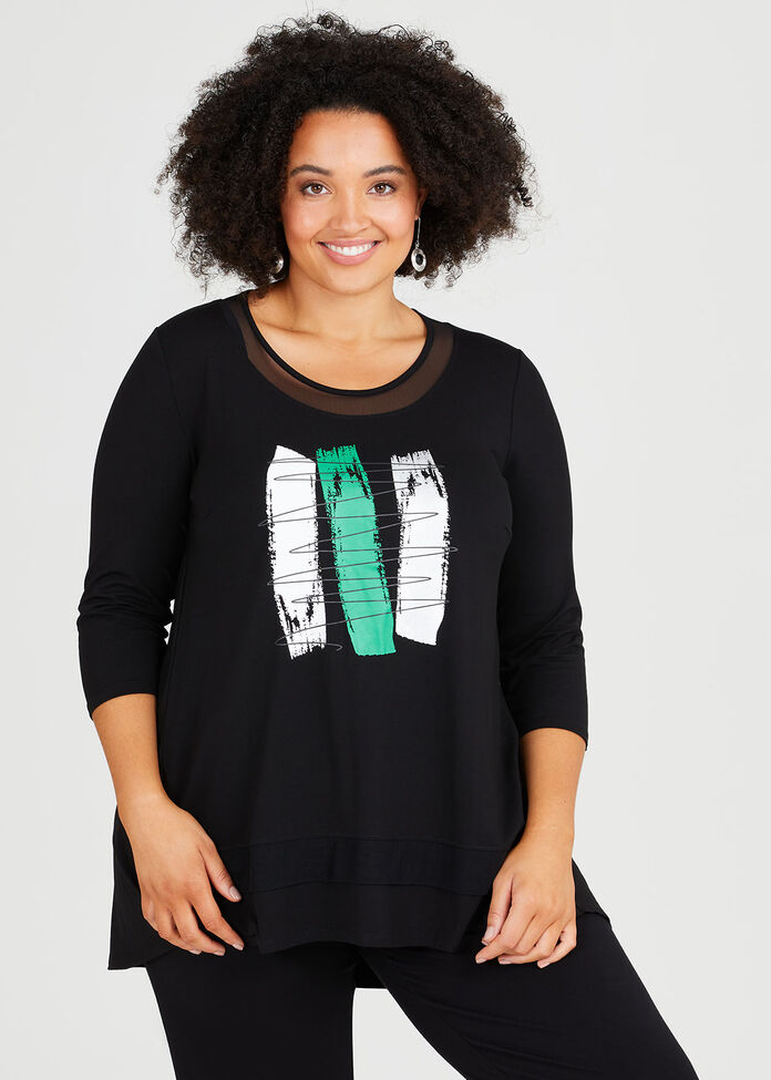 Hideaway Natural 3/4 Sleeve Top, , hi-res