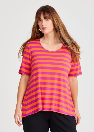 Plus Size Natural Stripe Essential T-Shirt