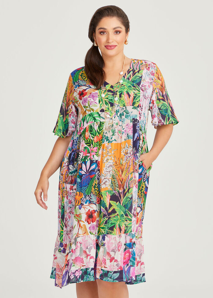 Shop Plus Size Natural Floral Artistry Dress in Multi | Taking Shape AU