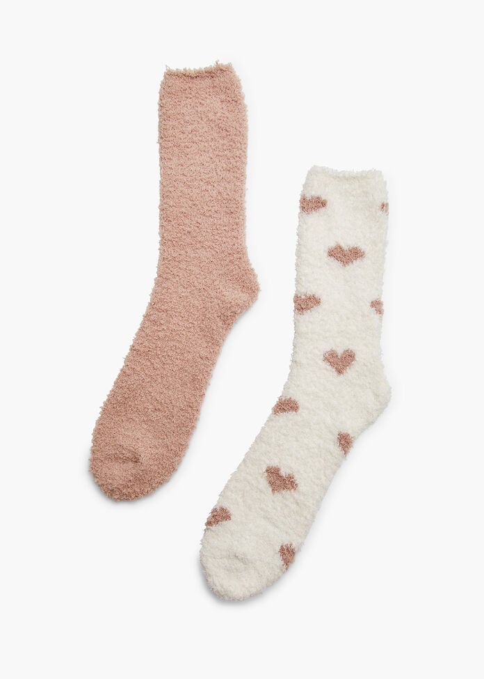 2 Pack Fluffy Bed Socks, , hi-res
