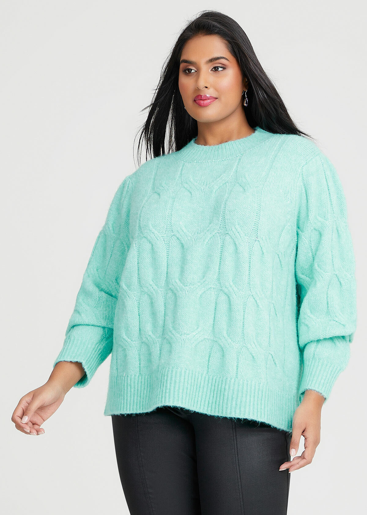 Plus size cable knit on sale jumper