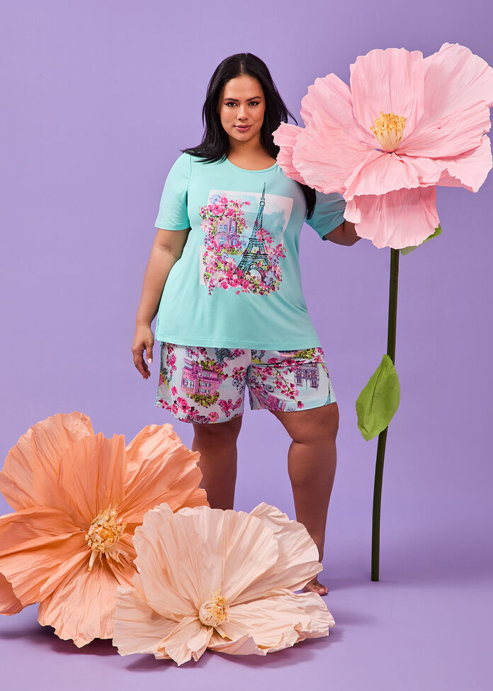 Bamboo Paris Bloom Pyjama Short, , hi-res