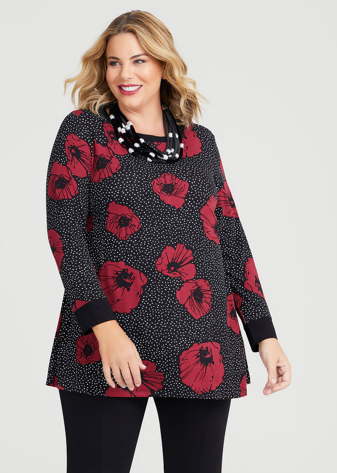 Natural Rouge Floral Top, , hi-res