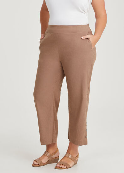 Plus Size Linen Wide Leg Pant