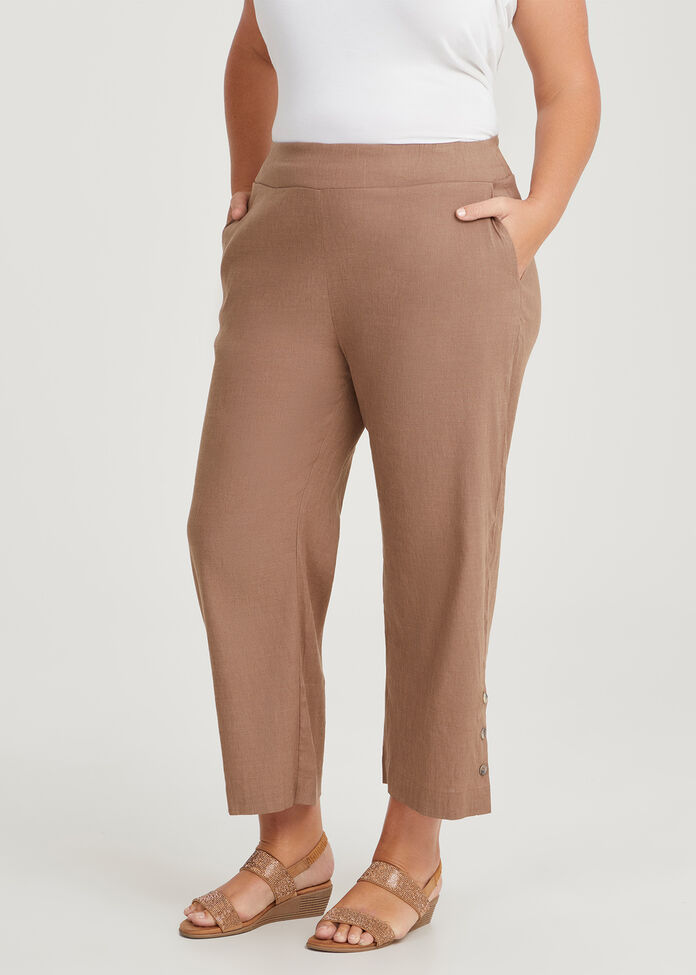 Linen Wide Leg Pant, , hi-res