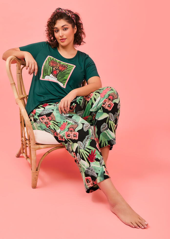 Bouffants Fashion Cheetah Pj Top, , hi-res
