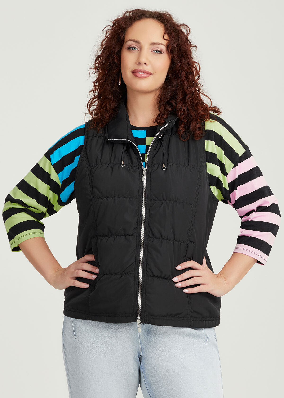 Shop Plus Size Quilted Light Weight Vest, Black | Taking Shape AU
