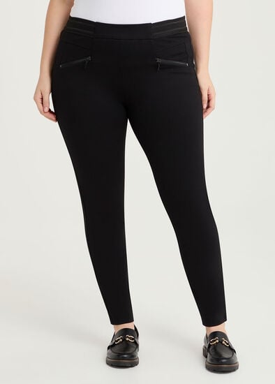 Plus Size Ponte Zip Pocket Legging