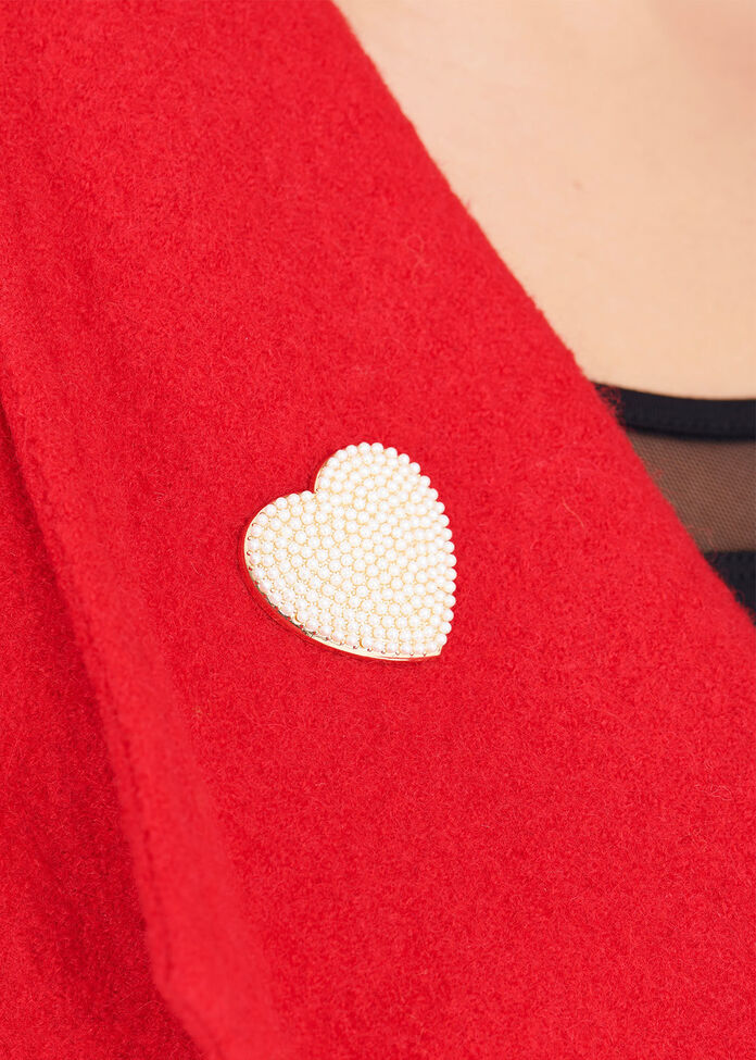 Pearly Heart Brooch, , hi-res