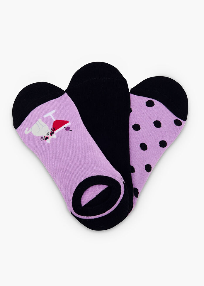 3 Pack Bamboo Cat Ankle Socks, , hi-res