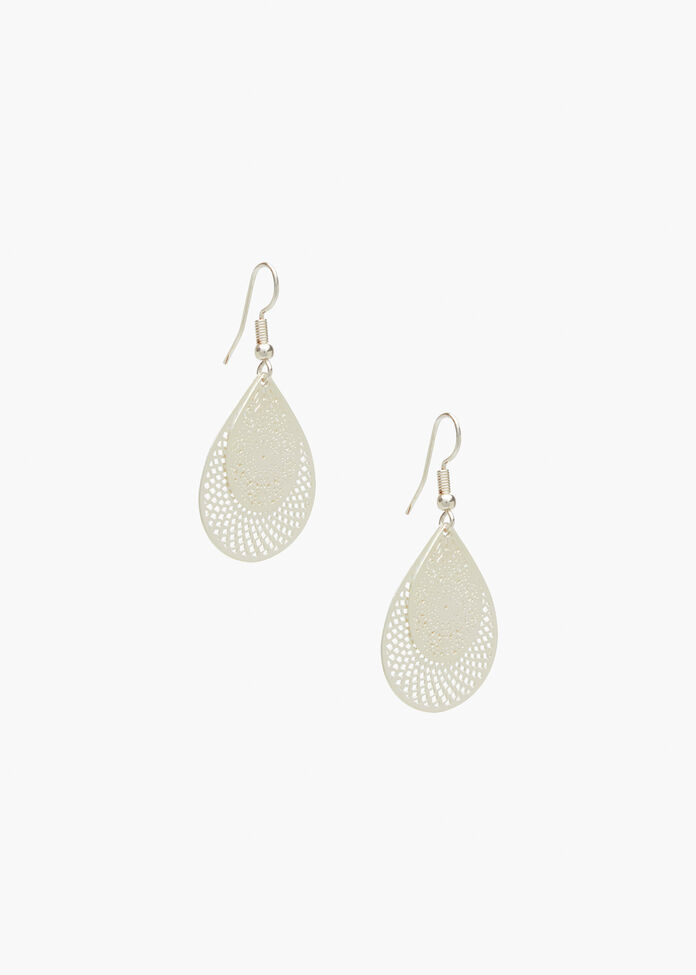 Natural Metal Filigree Earrings, , hi-res