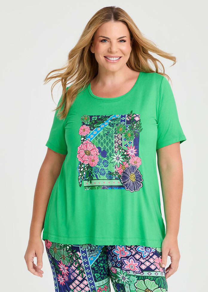 Bamboo Jardin Pyjama Top, , hi-res