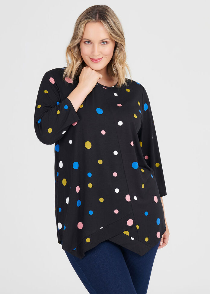 Bamboo Angled Dots Top, , hi-res