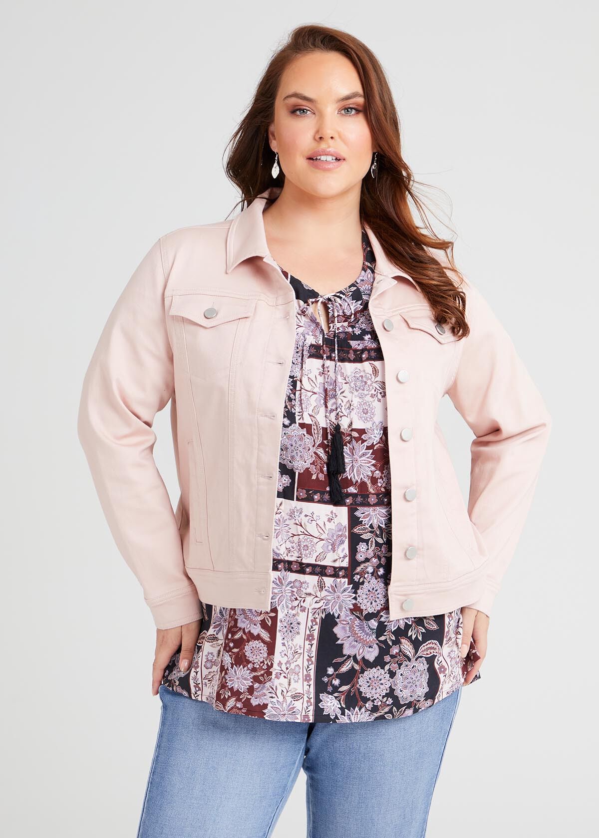 Pink denim jacket australia store