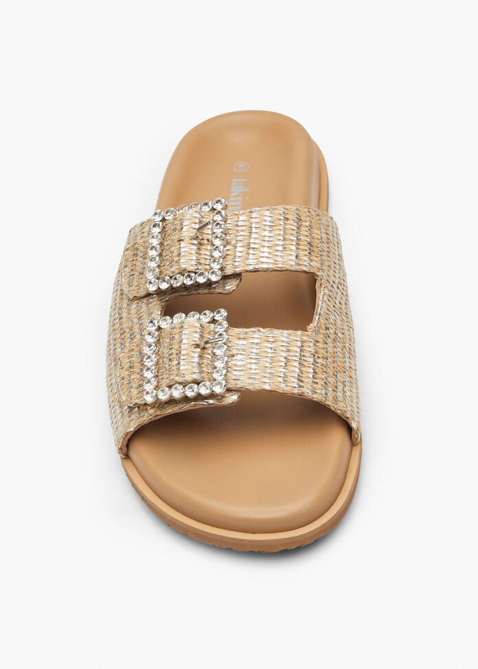 Raffia Slide Sandal, , hi-res