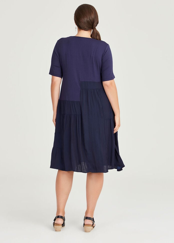 Shop Plus Size Luxe Tier Natural Dress in Blue | Taking Shape AU