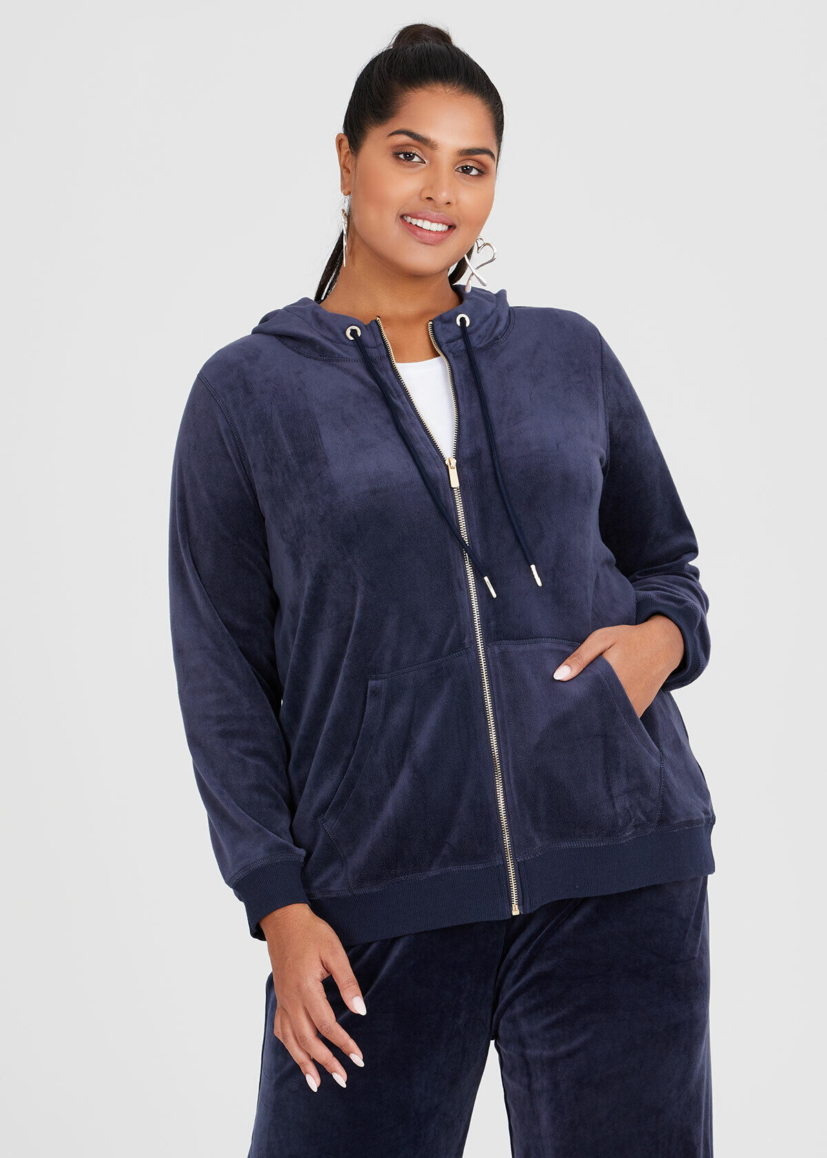 Plus size cheap velour jacket
