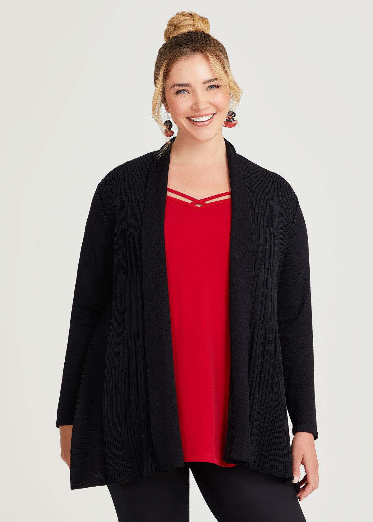 Shop Plus Size Madonna Natural Cardigan in Black Taking Shape AU