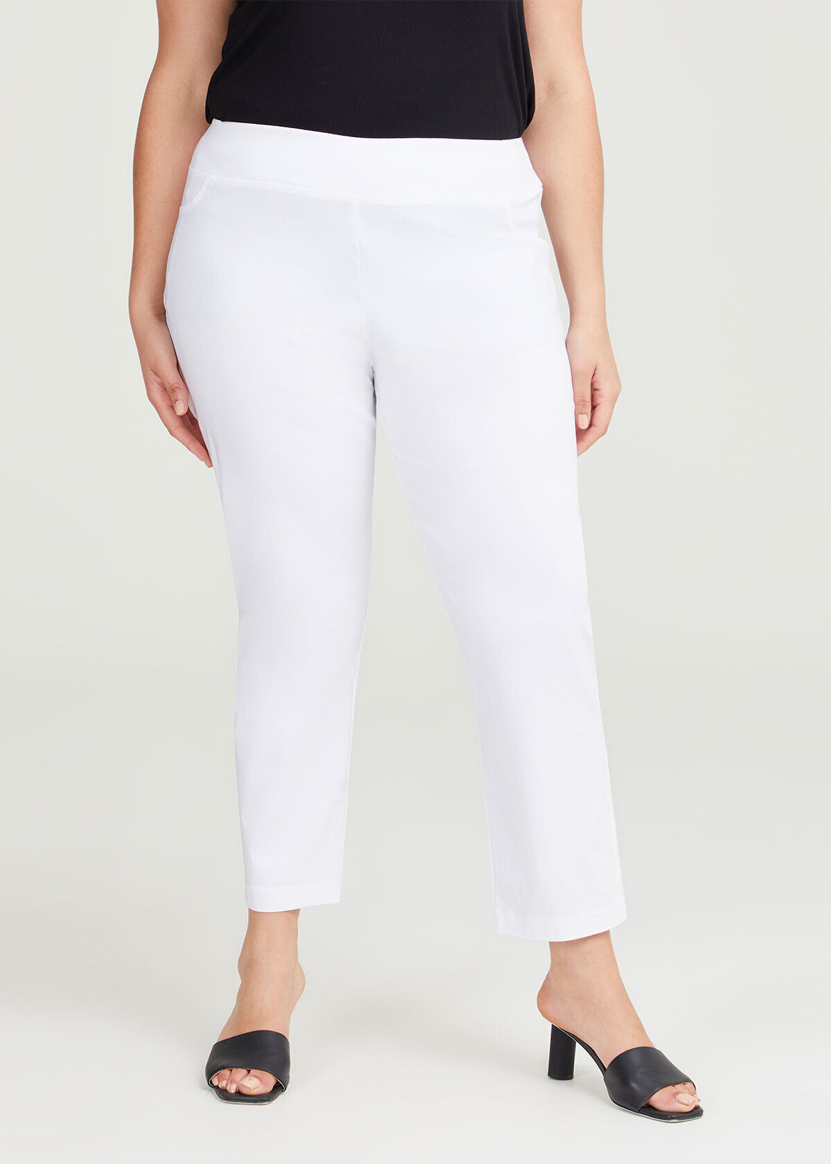 White ankle pants plus size outlet