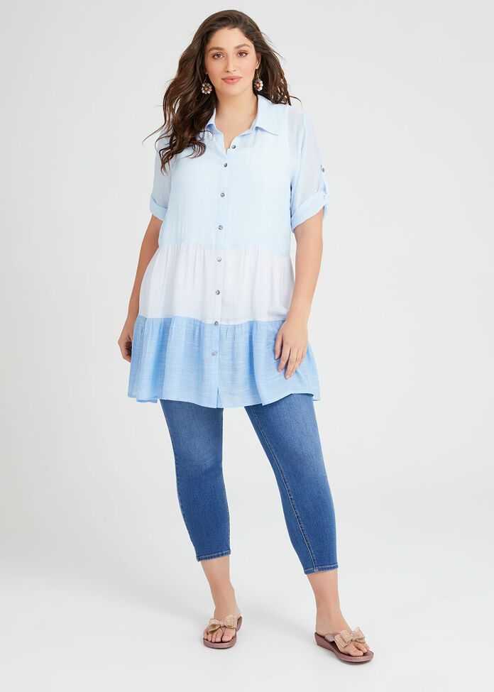 Organic 7/8 Pull On Denim Jean, , hi-res